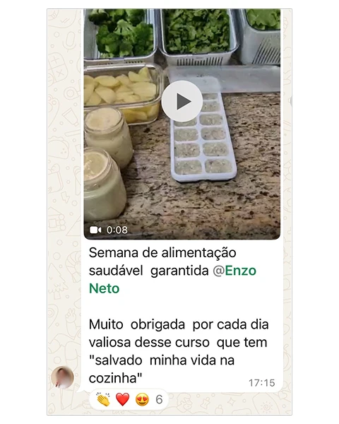 Curso Cozinha de Panela Só depoimento e resultados prints de alunos