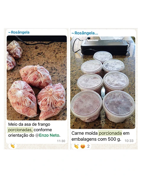 Curso Cozinha de Panela Só depoimento e resultados prints de alunos