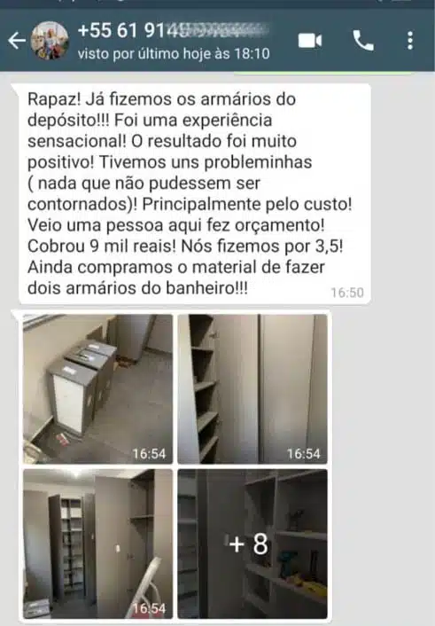 Curso Marcenaria 4.0 (Marcenaria de Hoje) depoimento e resultados prints de alunos