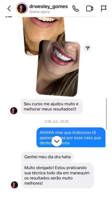 Curso Viver de Lentes em Resina  depoimento e resultados prints de alunos