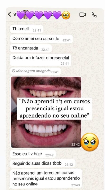 Curso Viver de Lentes em Resina  depoimento e resultados prints de alunos