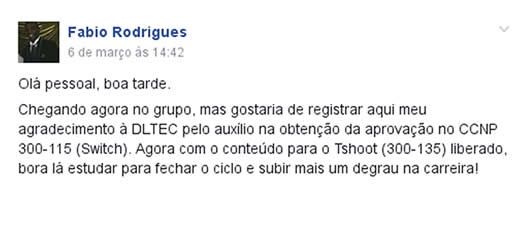 Portal DLTEC depoimento e resultados prints de alunos