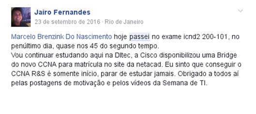 Portal DLTEC depoimento e resultados prints de alunos
