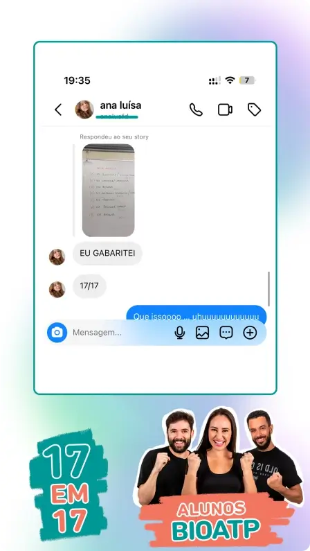 BioPass (BioATP) depoimento e resultados prints de alunos